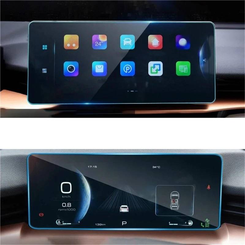 Displayschutzfolie Für Haval H6 3. Generation GT 2021 2022 2023 2024 Für PHEV Auto GPS Navigation Gehärtetem Film Dashboard Display Screen Protector Navigation Schutzfolie(12.3 and Dashboard) von SGHFUVE