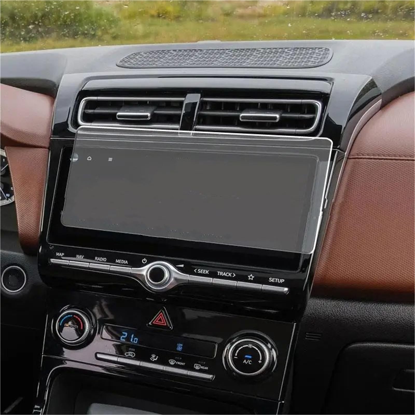 Displayschutzfolie Gehärtetem Glas Schutz Film Für Hyundai Für Creta 2021 2022 Auto Infotainment GPS Radio Navigation Screen Protector Navigation Schutzfolie(10.25 inch) von SGHFUVE