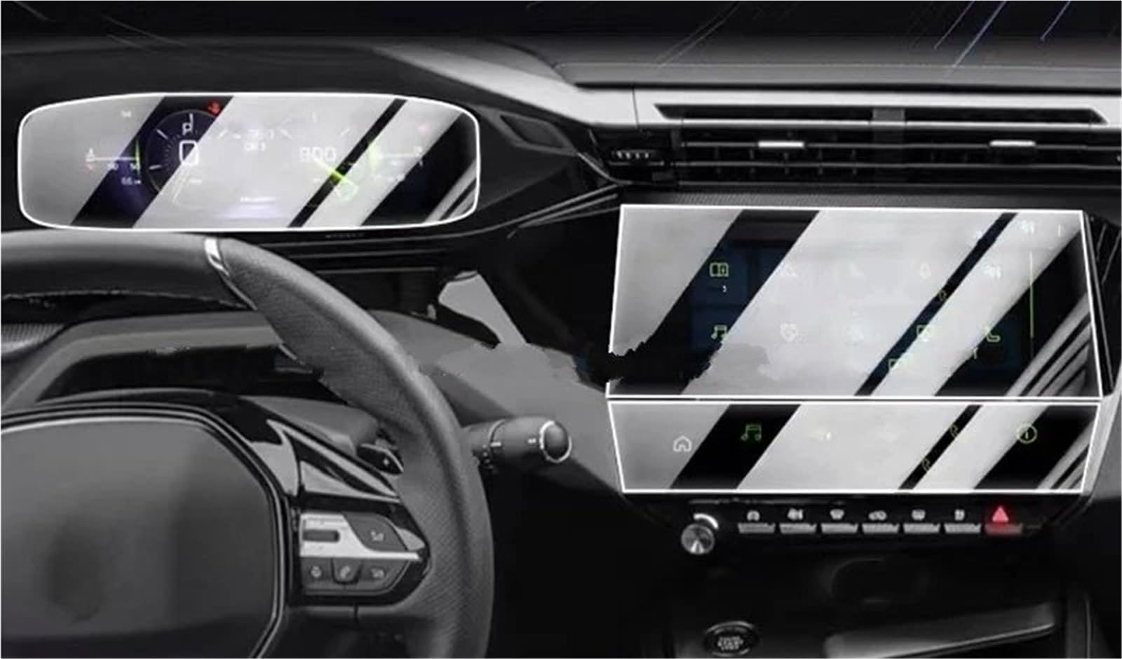 Displayschutzfolie Gehärteter Glasfilm Für Peugeot 308 SW 408 2022 2023 Autoradio GPS-Navigation Und Armaturenbrett-LCD-Bildschirmschutzfolie Navigation Schutzfolie von SGHFUVE