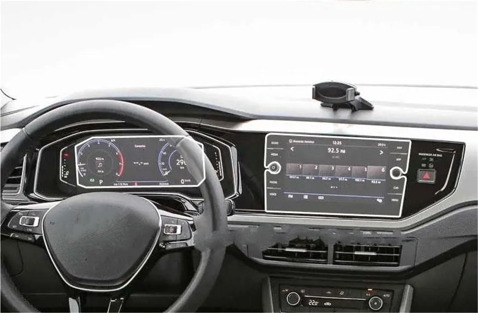 Displayschutzfolie Gehärteter Glasfilm Für VW Für Virtus 2018 2019 2020 8-Zoll-Auto-Infotainment-GPS-Navigationsradio-LCD-Bildschirmschutz Navigation Schutzfolie(GPS and Instrument) von SGHFUVE