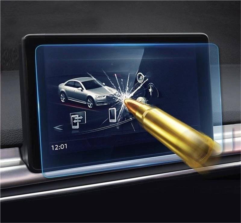 Displayschutzfolie Gehärtetes Glas Für A4 B9 S4 Für A5 S5 Für Q5 2016-2019 Auto-GPS-Radio-Navigations-Armaturenbrett-Displayschutzfolie LCD Navigation Schutzfolie(185x110mm) von SGHFUVE