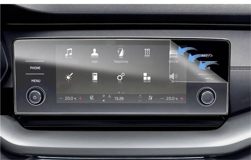 Displayschutzfolie PET-Displayschutzfolie Für Skoda Für Octavia MK4 8,25 Zoll 2020 Auto-Multimedia-Radio-Display Auto-Innenausstattung Navigation Schutzfolie von SGHFUVE