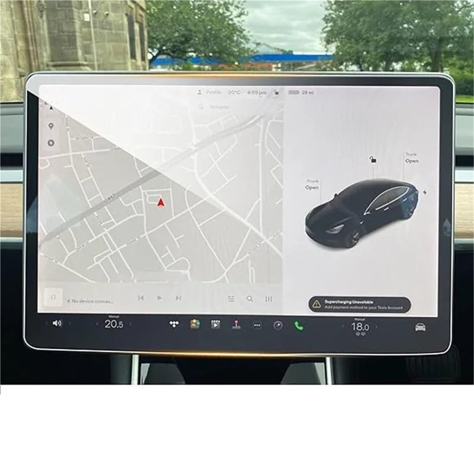 Displayschutzfolie Schutzfolie Aus Gehärtetem Glas Für Tesla Für Modell 3, Für Highland, Für Modell Y Für Juniper, Displayschutzfolie Für Die Hintere Mittelkonsole Navigation Schutzfolie(Center displa von SGHFUVE