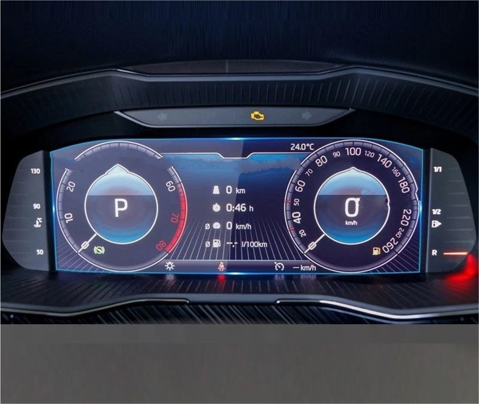 Displayschutzfolie Transparenter TPU-Schutzfilm Für Skoda Für Superb 2021 2022 2023, Auto-Mittelkonsole, Schalttafelaufkleber, Kratzfest, Innenausstattung Navigation Schutzfolie(Instrument) von SGHFUVE