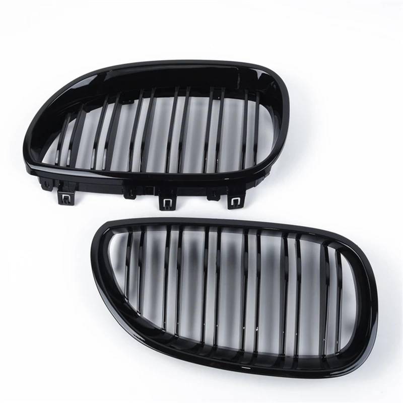 Front Stoßstange Grille 1 Paar Für E60 E61 5 Serie 2003 2004 2005 2006 2007 2008 2009 2010 Vorne Niere Grill Doppel Lamelle Doppel Linie Kühlergrill Coupe Kühlergitter von SGHFUVE