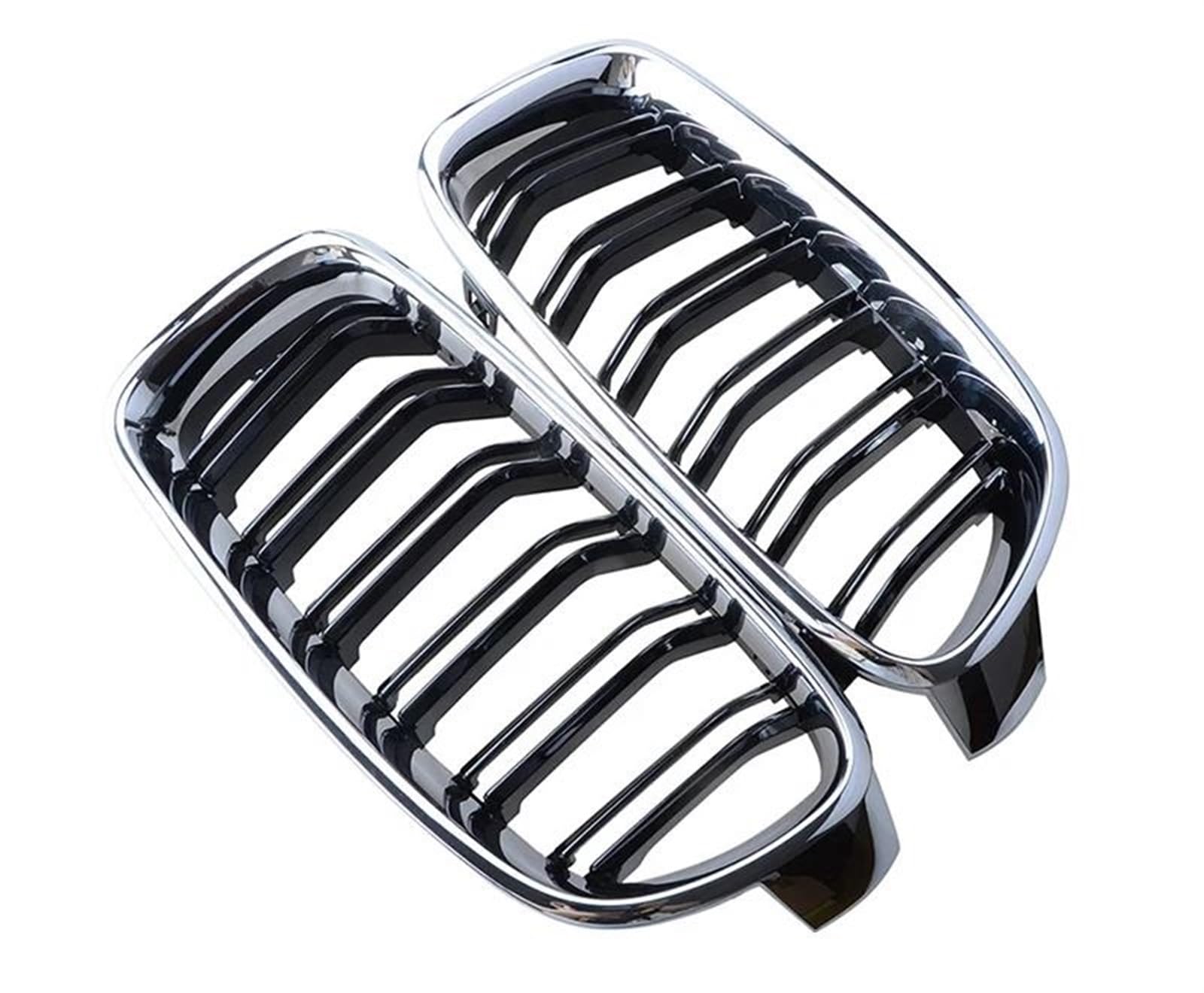 Front Stoßstange Grille Für 3 Serie F30 F31 F35 2012 2013 2014 2015 2016 2017 2018 2019 Limousine Vorne Niere Grill Chrom Überzug Racing Grille Auto Kühlergitter(Black+Chrome) von SGHFUVE