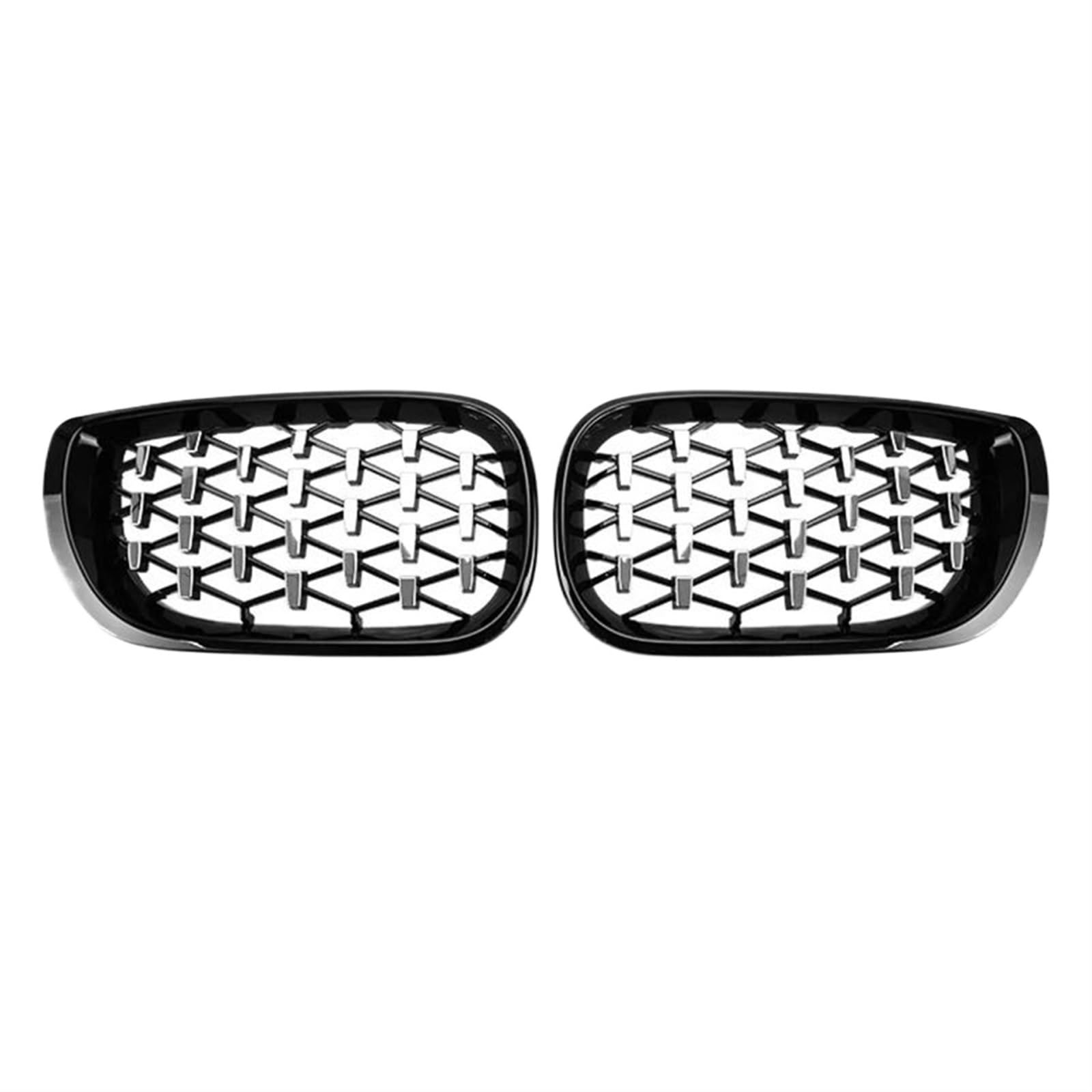 Front Stoßstange Grille Für 3er E46 318i 320i 325i 4 Türer 2002 2003 2004 2005 Auto Front Nierengrill Diamantgrill Renngrill Kühlergitter(Black and Silver) von SGHFUVE