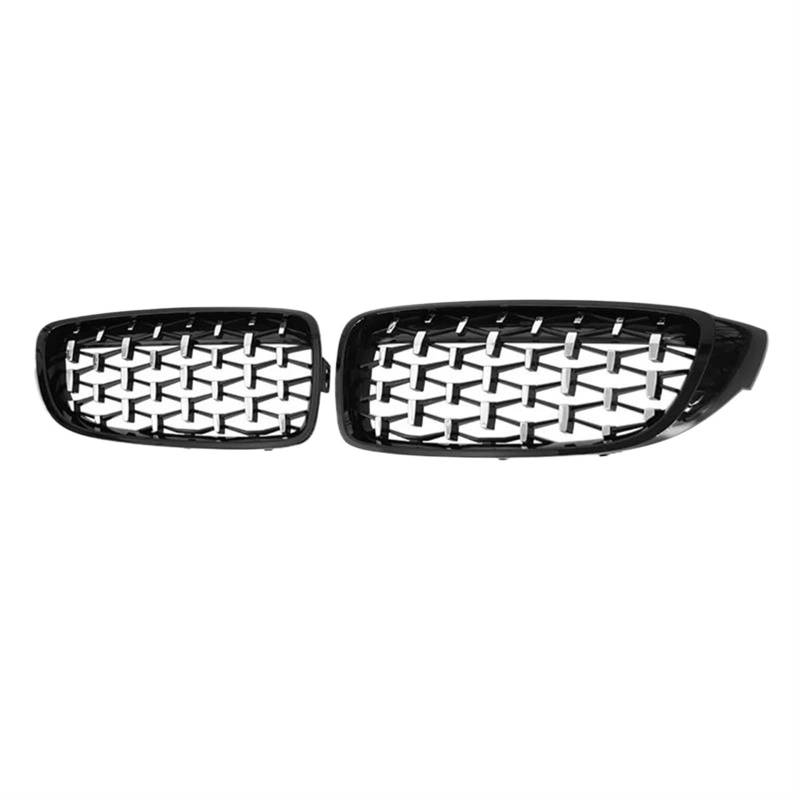 Front Stoßstange Grille Für 4er F32 F33 F36 Für M3 F80 Für M4 F82 2012 2013 2014 2015 2016 2017 2018 Auto Frontstoßstangengrill Grills Racing Grill Gitter Kühlergitter(Black Silver) von SGHFUVE