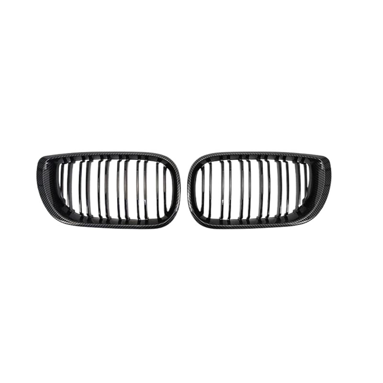 Front Stoßstange Grille Für E46 3er-Serie 2002 2003 2004 2005 4-Türer Nierengrills Kühlergrill Racing Grill Auto Frontstoßstangengitter ABS Dual Line Kühlergitter(Kohlefaser-Optik) von SGHFUVE