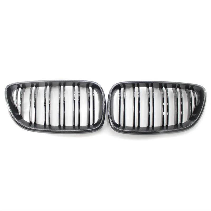 Front Stoßstange Grille Für F22 F23 Für M2 2014 2015 2016 2017 2018 Für 225i 218i 220i Dual Lamellen Front Haube Nieren Gitter Grill Kühlergitter(Kohlefaser-Optik) von SGHFUVE