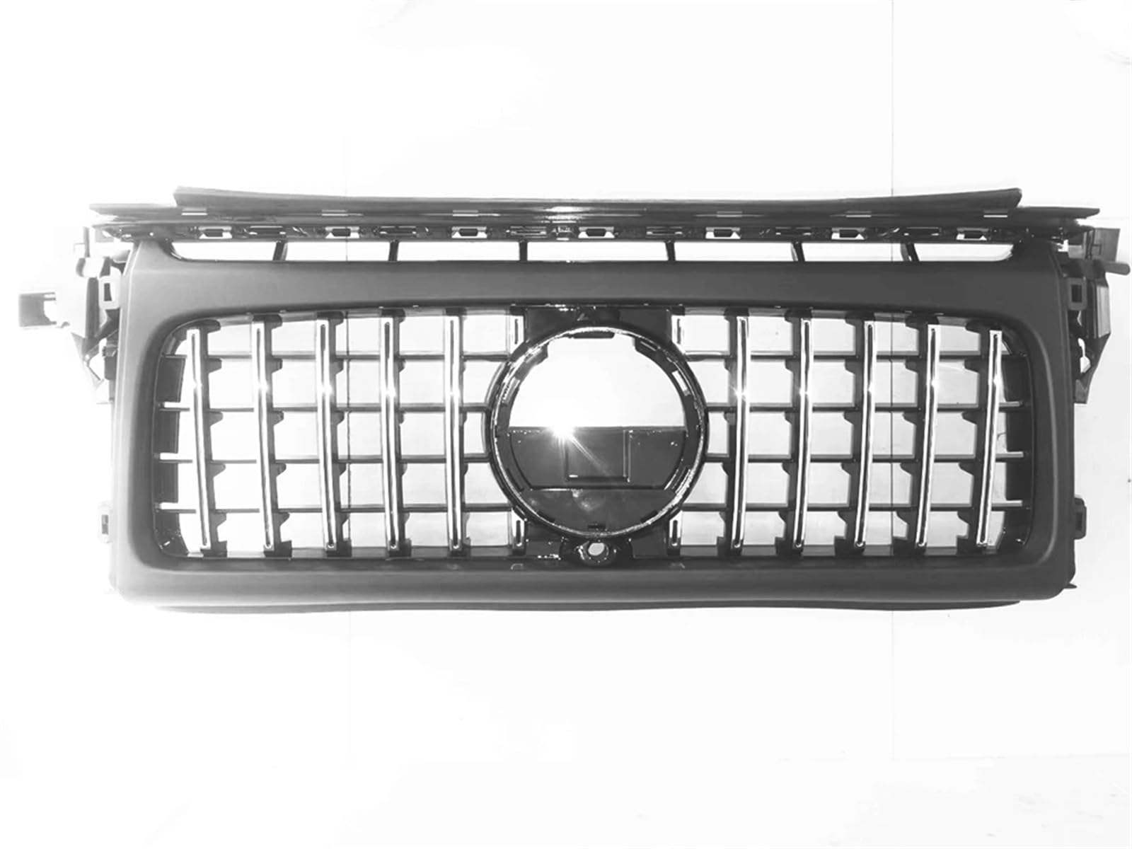 Front Stoßstange Grille Kühlergrill, Silberfarben/schwarz, Netz Für Die Obere Stoßstangenhaube, Für Benz W464, Für G-Klasse G350 G500 G550 G63, Für AMG 2019 2020 2021 2023 Kühlergitter(Silber) von SGHFUVE