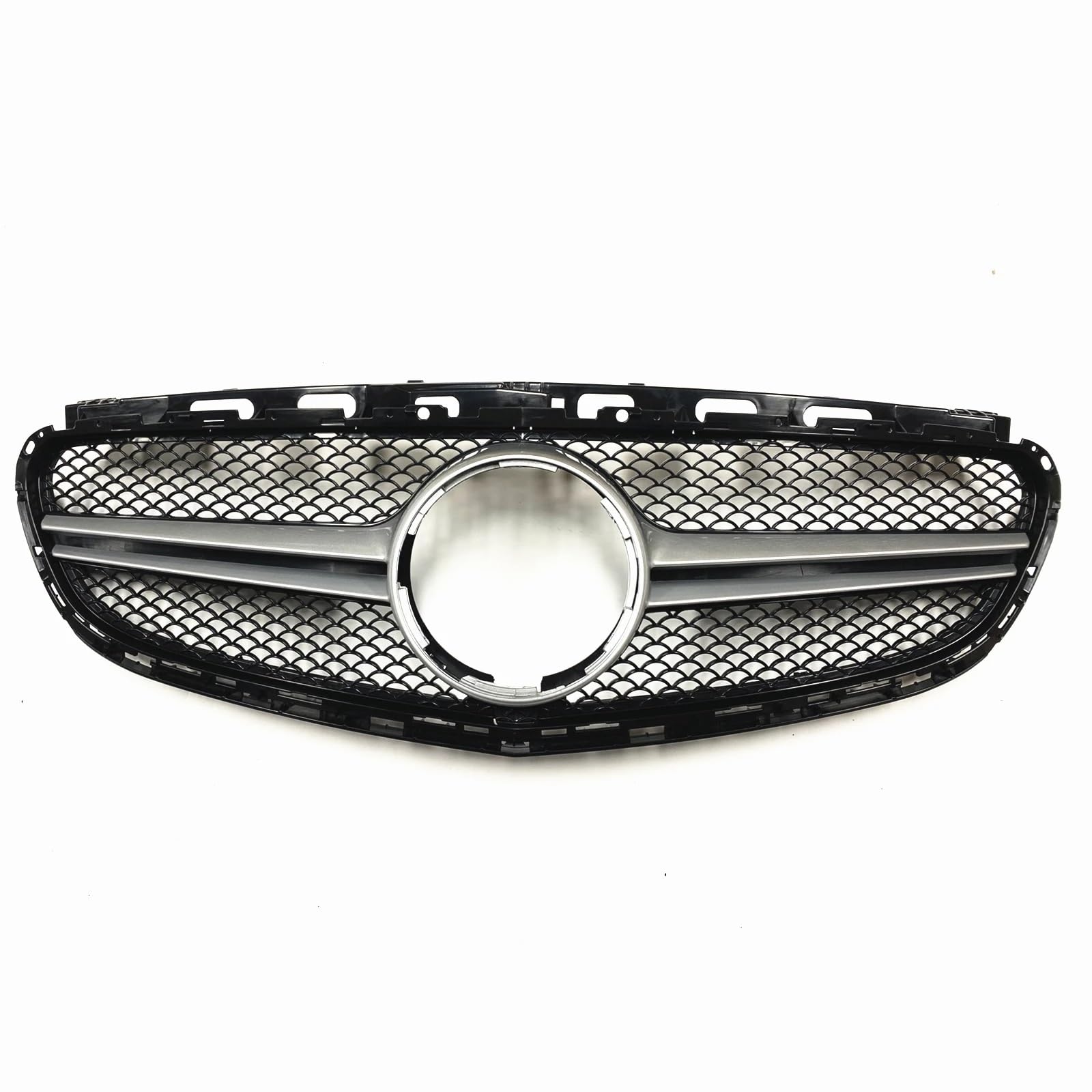 Front Stoßstange Grille Kühlergrill Schwarz/Silber Oberen Stoßfänger Haube Mesh Grill Für Benz Für E-Klasse W212 2014-2016 E200 E250 E300 E350 Kühlergitter(Silber) von SGHFUVE