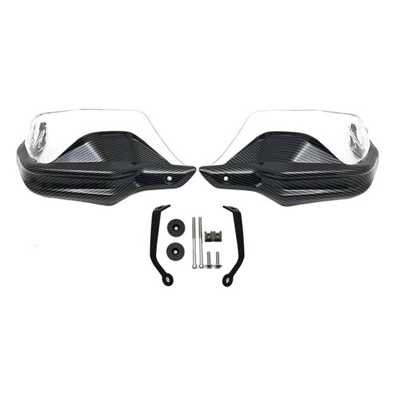 SGRYGSAEA Motorrad-Lenker-Handschutz 2024Motorrad Handprotektoren Windschutzscheibe Hand Wind Schutz Für H&ONDA XL7502023(Carbon Clear Set) von SGRYGSAEA