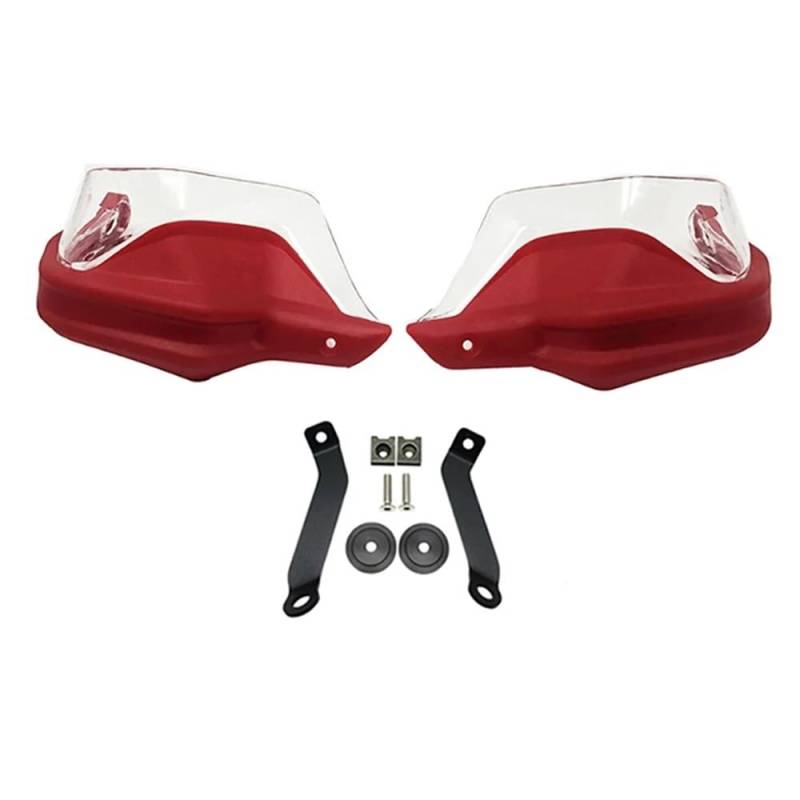 SGRYGSAEA Motorrad-Lenker-Handschutz Für H&ONDA NC750X NC 750X DCT NC750S NC700X 2013-2023 Carbon Look Handprotektoren Schild Guards Windschutzscheibe Hand Wind Schutz(Red Clear Set) von SGRYGSAEA