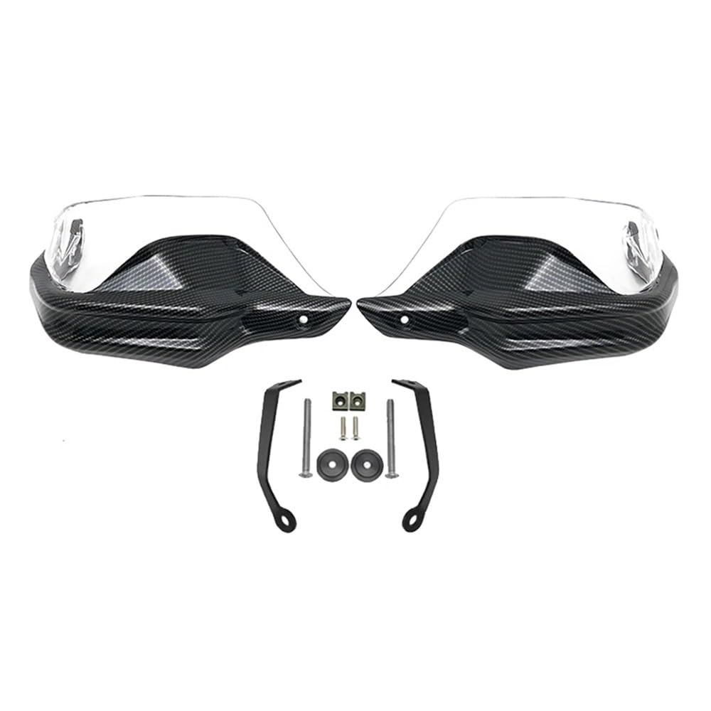 SGRYGSAEA Motorrad-Lenker-Handschutz Für H&ONDA NT1100 NT 1100 Nt1100 Nt 1100 2022 2023 Motorrad Handschutz Schild Hand Schutzfolie Windschutzscheibe Zubehör(Carbon Clear Set) von SGRYGSAEA