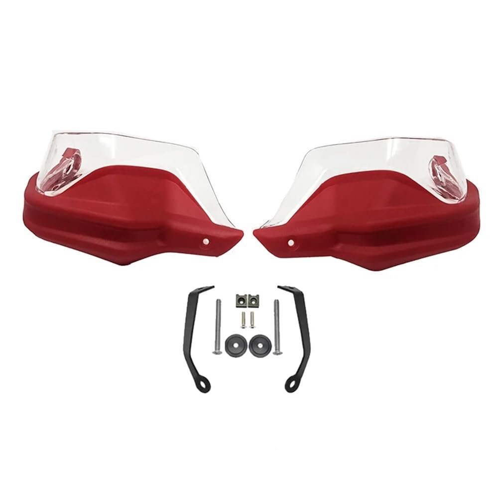 SGRYGSAEA Motorrad-Lenker-Handschutz Handschutz Hand Schutzfolie Windschutzscheibe Für H&ONDA NT1100 NT 1100 Nt1100 Nt 1100 2022 2023 Motorrad Zubehör(Red Clear Set) von SGRYGSAEA