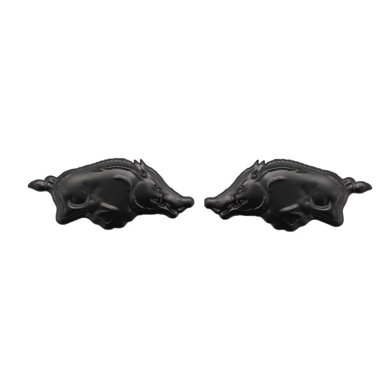 2 Stück 3D Wildschwein Emblem Aufkleber Schwein Metall Auto Abzeichen Dekoration Auto Aufkleber Dekoration wasserdichte Metall Aufkleber Auto Styling Körper Screen Fittings（Schwarz） von SGW