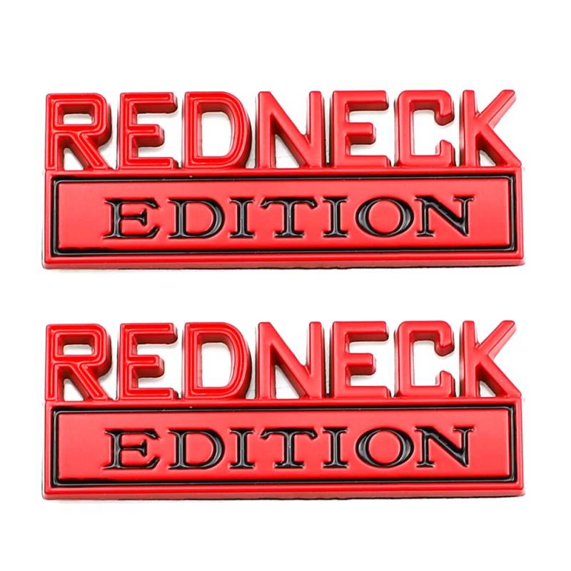 2 Stück Redneck Edition Emblem Auto LKW Ersatz für Universal Fahrzeug Auto LKW SUV (rot) von SGW