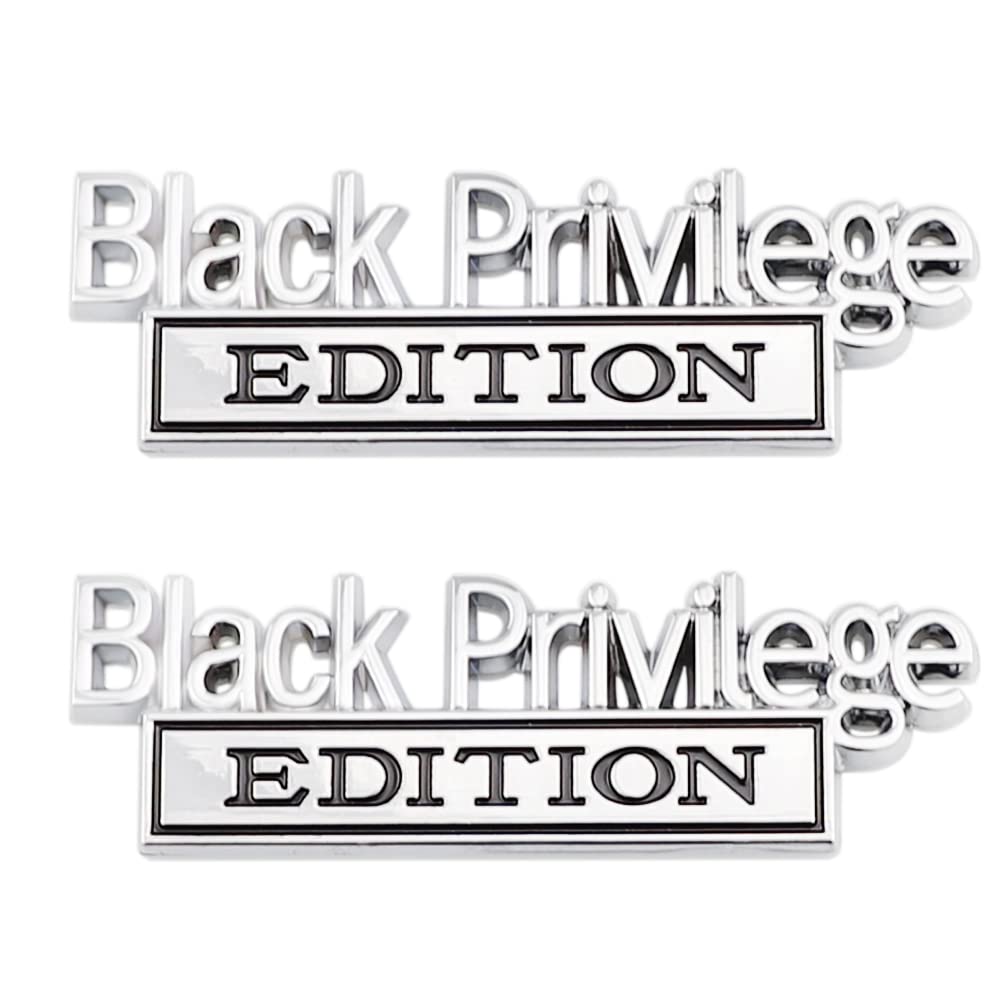 2 Stück Schwarze Privilege Emblem Ausgabe Auto Abzeichen Aufkleber-Silber-schwarz(Silber-Schwarz) von SGW