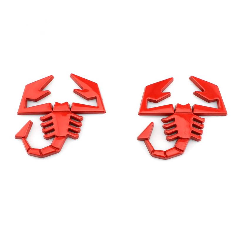 2 Stück Skorpion Emblem Autozubehör 3D Scorpion Auto Aufkleber Abzeichen Emblem Aufkleber (Rot) von IUSOT