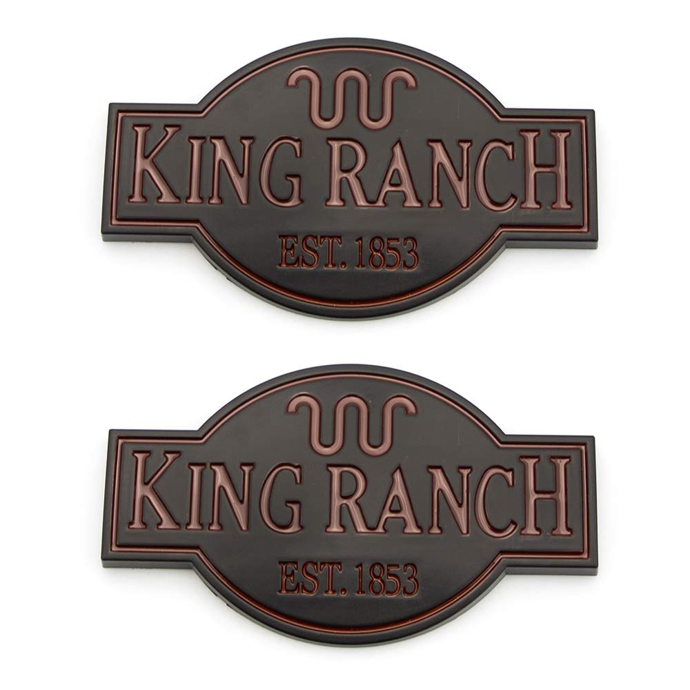 2 x King Ranch Emblem Fender Heckklappen-Abzeichen Namensschild kompatibel mit King Ranch Expedition (schwarz/rot) von SGW