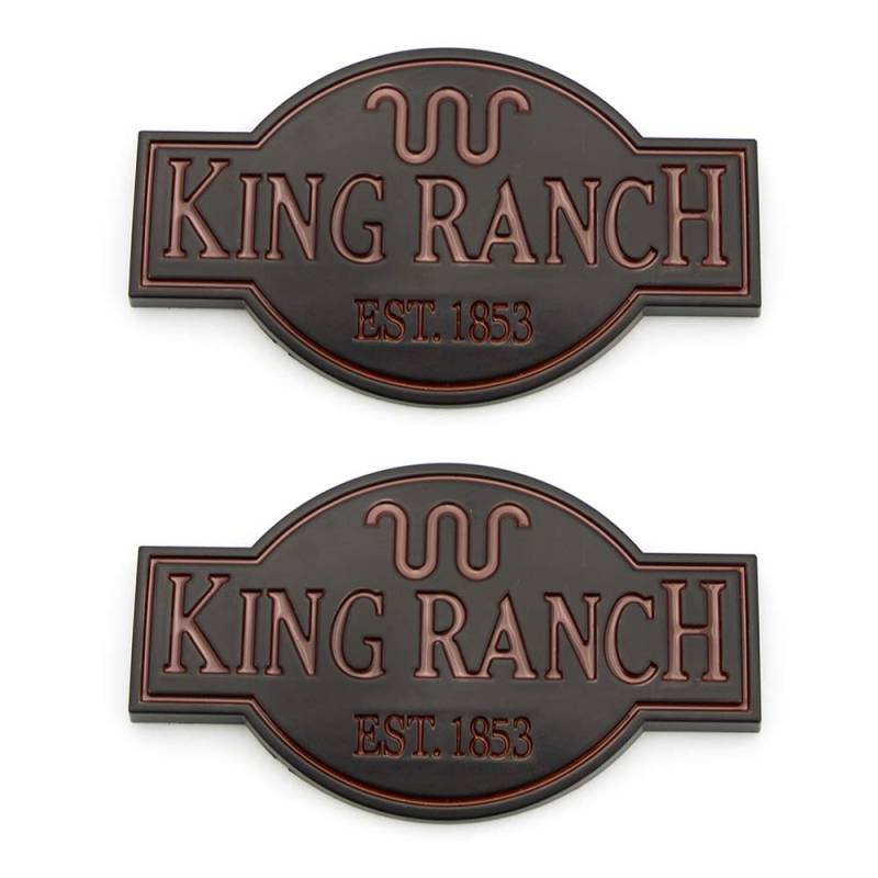 2 x King Ranch Emblem Fender Heckklappen-Abzeichen Namensschild kompatibel mit King Ranch Expedition (schwarz/rot) von SGW