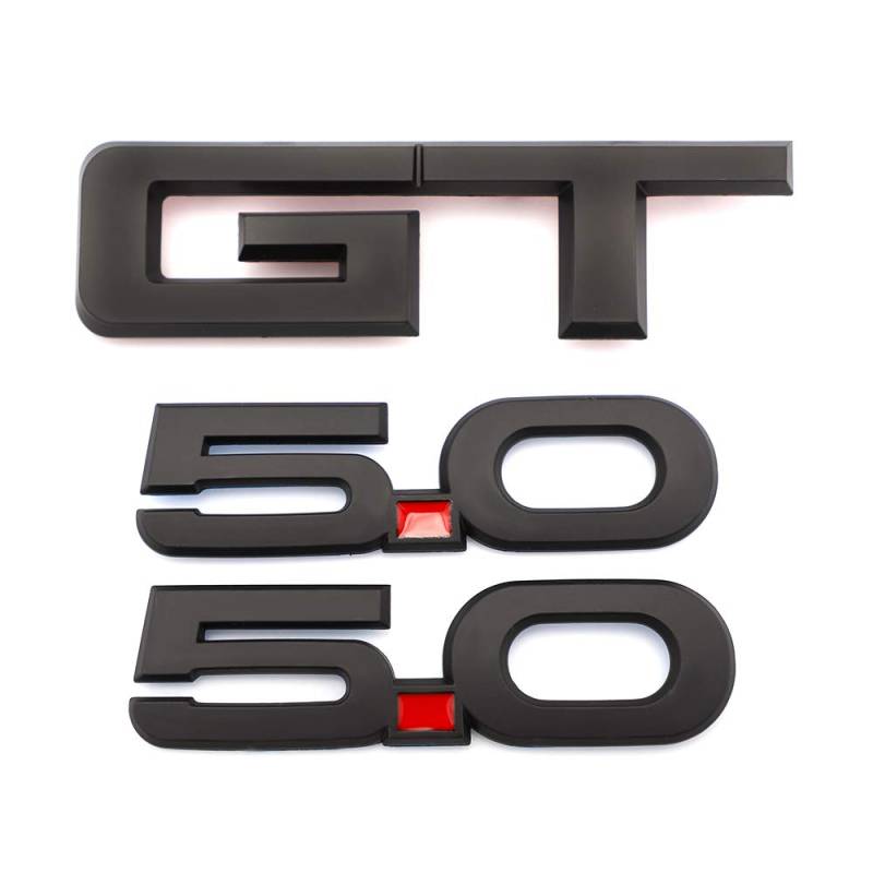 GT Emblem Plus 5.0 Embleme Abzeichen Embleme Ersatz kompatibel für Aufkleber 2015–2017, 3 Stück von SGW