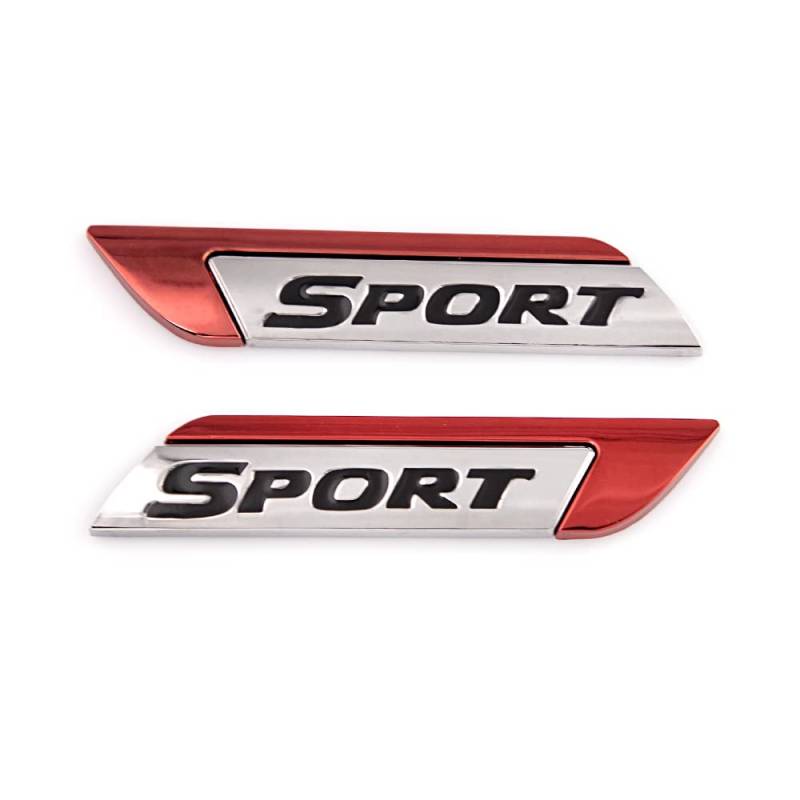 Ein Paar Sport-Emblem für Auto-Kotflügel, Seitenaufkleber, Metall-Abzeichen, Emblem, Aufkleber für Sport von SOUREPOSE