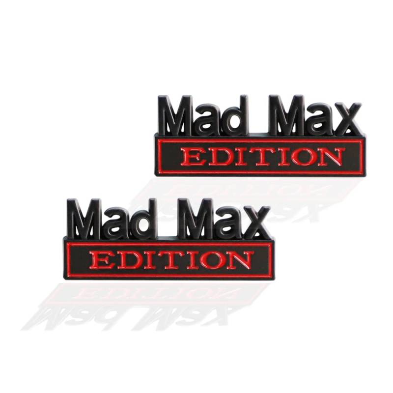 MAD MAX Edition Emblem für Auto, LKW, Ersatz für Universal-Fahrzeug, Auto, LKW, SUV, Schwarz, Rot, 2 Stück von SGW