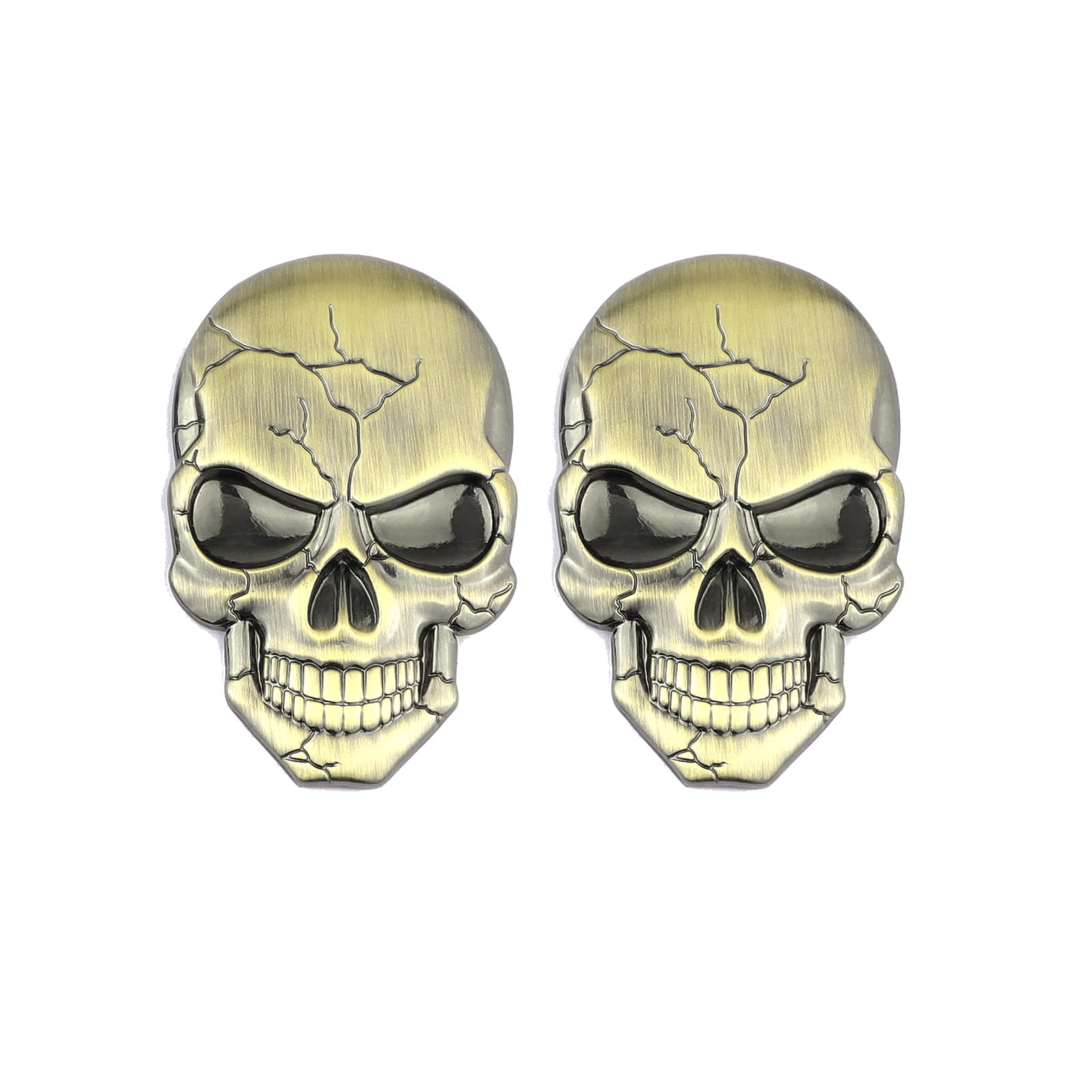 Schädel Emblem Skull Auto Aufkleber Zink Legierung Aufkleber Cranium Emblem Abzeichen Aufkleber für Kühlschrank Computer Tür Auto Motorrad von SGW