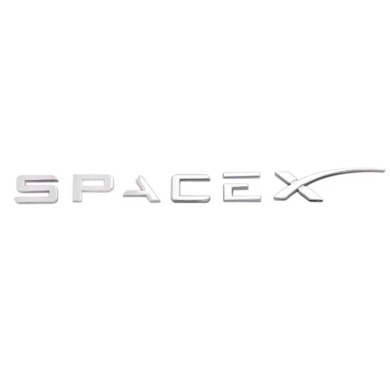 Spacex Emblem Aufkleber Logo Paste ist anwendbar für alle Fahrzeuge mit Kleister (Silber) von LZBBD