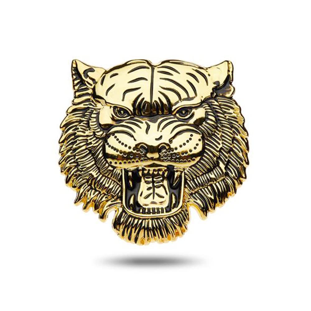 Tiger Emblem 3D Metall Auto Aufkleber Metall Aufkleber LKW Motorrad Metall Aufkleber Fahrrad Aufkleber Selbstklebend Tigerkopf Auto Aufkleber Persönlichkeit Kratzer Aufkleber Kreativität(Gold) von SGW