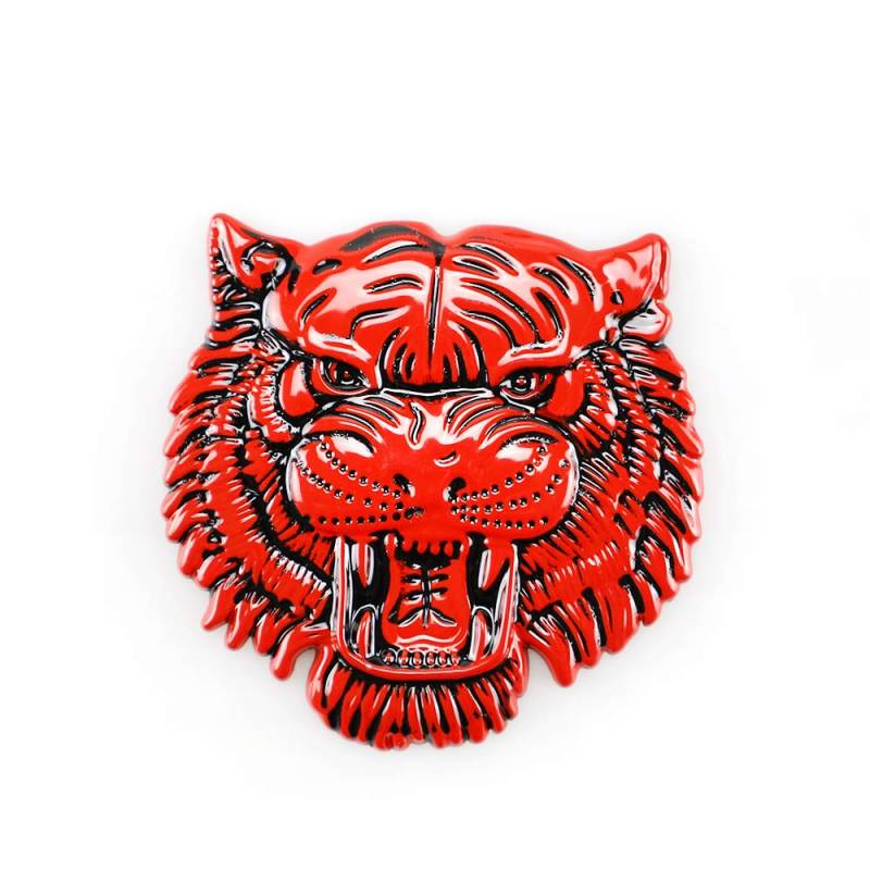 Tiger Emblem 3D Metall Auto Aufkleber Metall Aufkleber Motorrad Metall Aufkleber Fahrrad Aufkleber Selbstklebend Tigerkopf Auto Aufkleber Persönlichkeit Kratzer Aufkleber Kreativität (Rot) von SGW