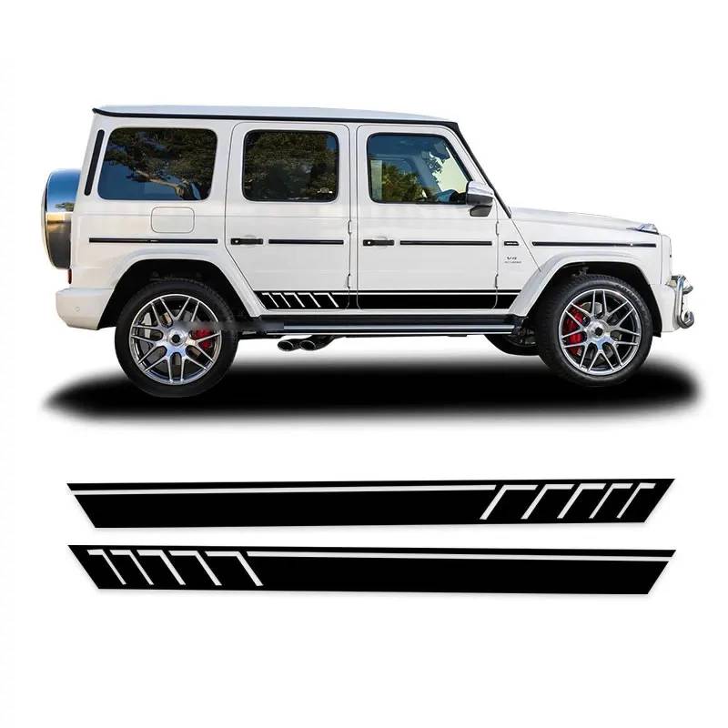 2 Stück Autotür-Seitenstreifen-Rock-Aufkleber, für M=ercedes B=ENZ G-Klasse G63 AMG G65 G55 G500 W463 G550 G350 W464 Zubehör von SGZYEZJS