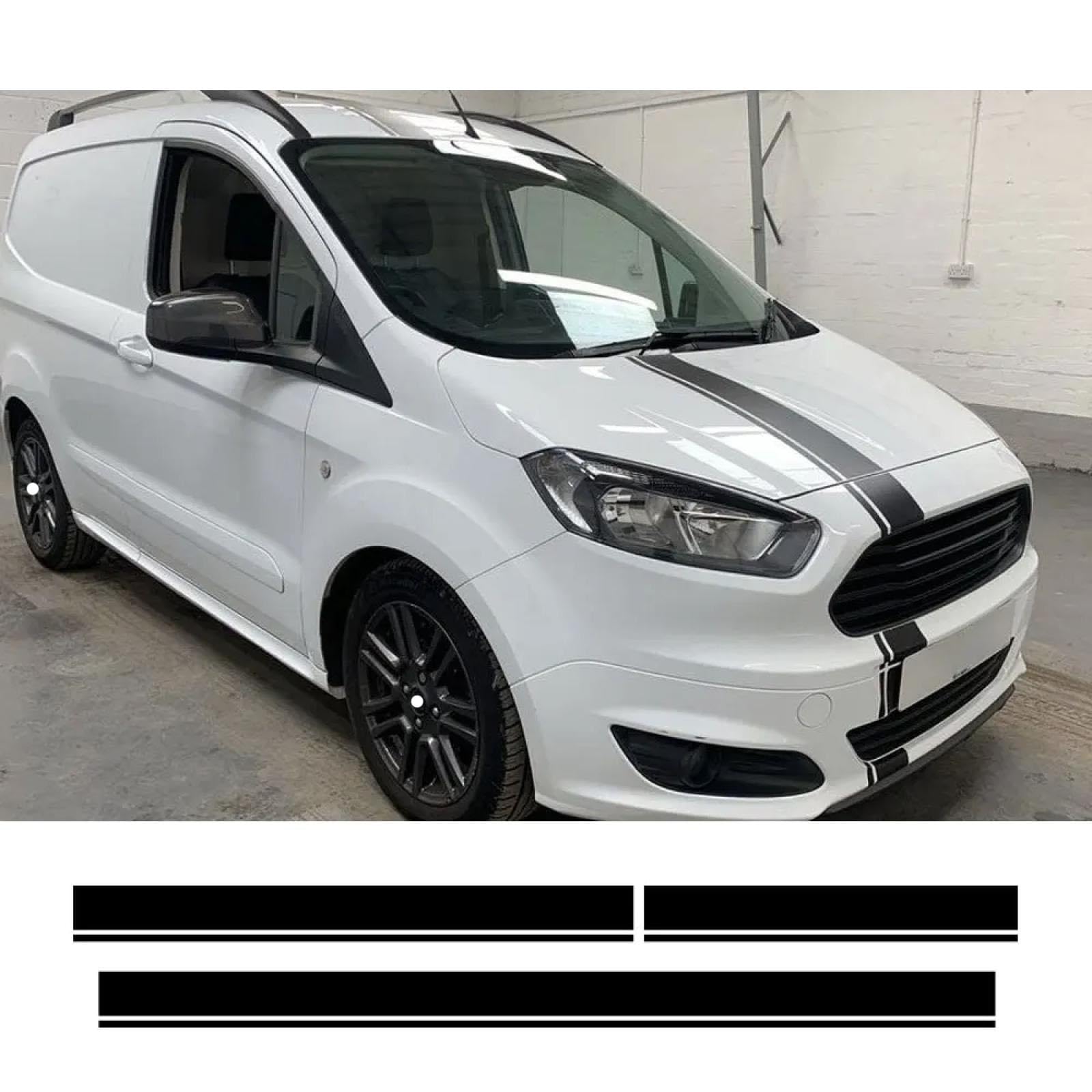 3-teilige Autoaufkleber, für Ford Transit Tourneo Courier Van-Zubehör, Tuning-Linie, für Motorhaube, Hecktür, Dekor, Grafiken, Vinylfolie, Aufkleber von SGZYEZJS