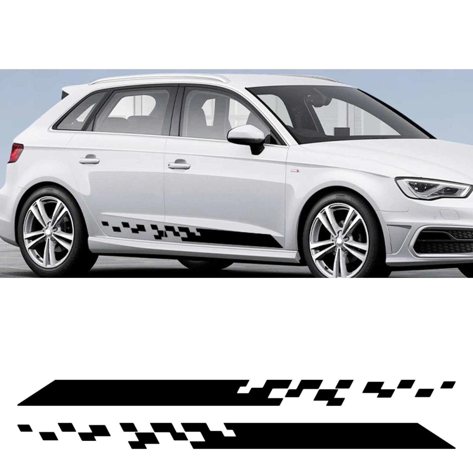 Autografiken Seitenschweller Türaufkleber Vinylfolie Aufkleber Dekoration Autozubehör, für Audi A3 8V 8P 8Y 8L Limousine Sportback S3 RS3 von SGZYEZJS