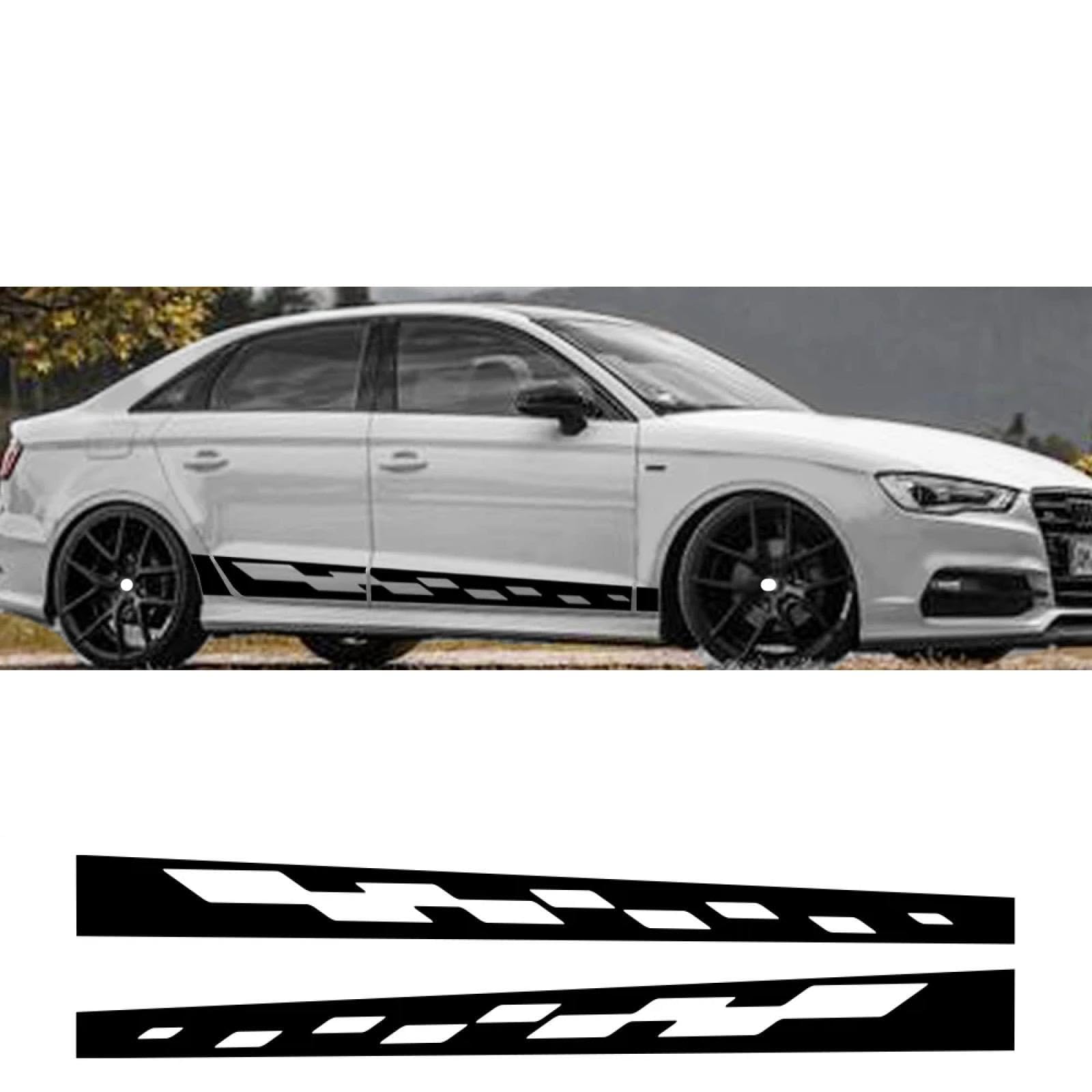 Autotüraufkleber Seitenschweller Aufkleber Rennstreifen Grafikzubehör, Für Audi A3 8P 8V 8L 8Y S3 RS3 Limousine Sportback Limousine von SGZYEZJS