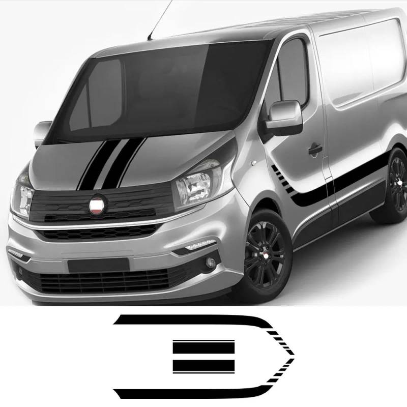 Für FIAT Talento 4 Teile/los Autoaufkleber Camper Van Motorhaube Seiten Racing Wohnmobil Streifen Grafiken Vinyl Aufkleber Autozubehör von SGZYEZJS