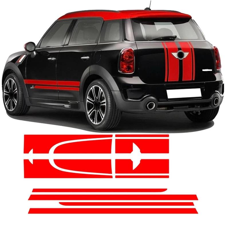 Motorhaubenaufkleber, Motorabdeckung, Kofferraum, Karosserie, Vinyl, Seitenstreifen, Rockaufkleber, für M=INI C=ooper Countryman R60 2010-2014 JCW Zubehör von SGZYEZJS