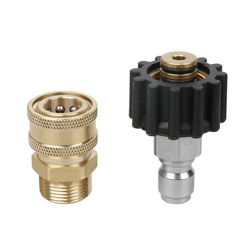 SGerste Blitz Detailing M22 Adapter Quick Connect für Kärcher Kranzle Release, Edelstahl und Messing, Schwarz und Gold, 14 mm, 1 Stück, Adapter, Hardware von SGerste