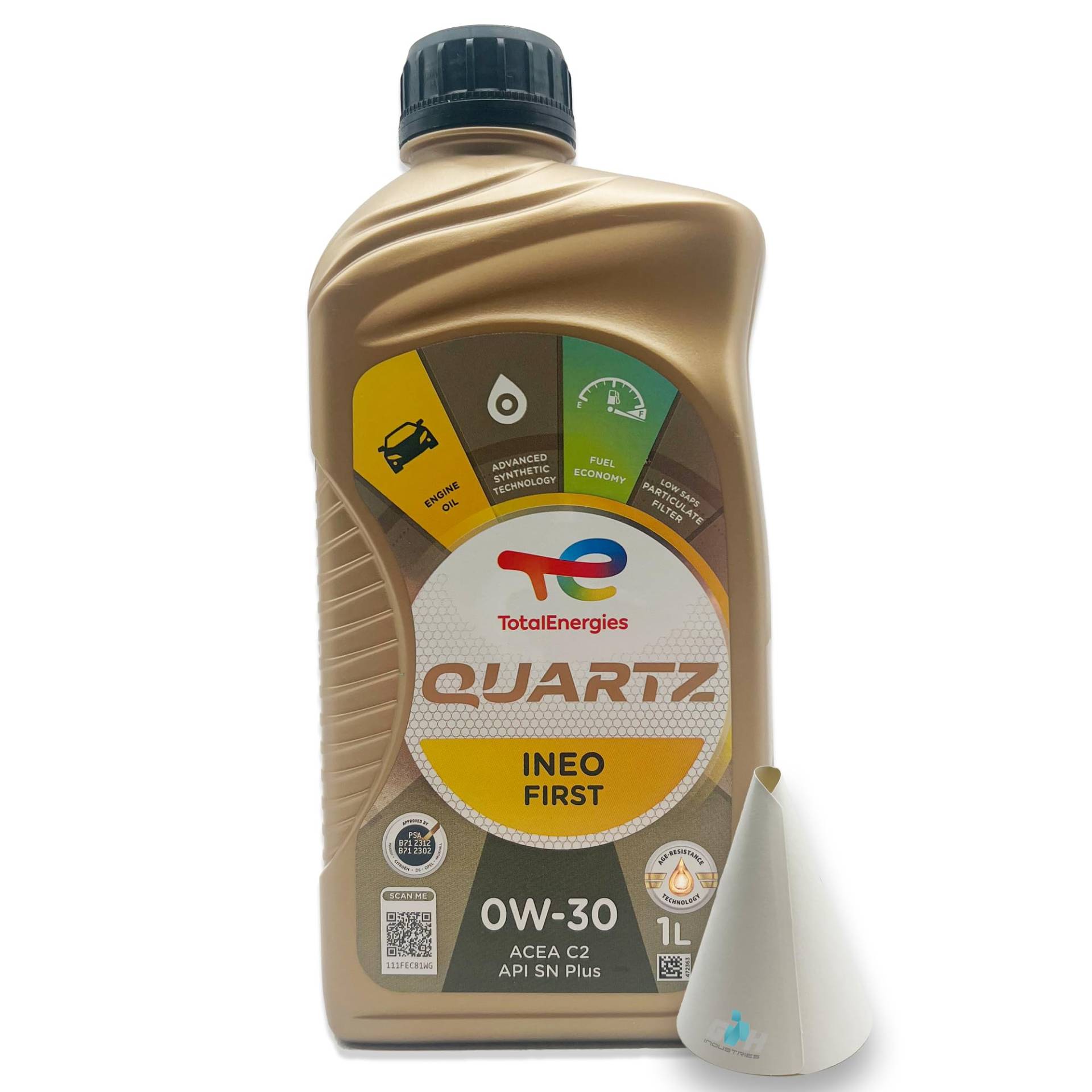 1 L Total Quartz Ineo First 0W-30 | passend für | PSA B71 2312 | PSA B71 2302 | 1 Liter | Motoröl | Motorenöl | mit Trichter | weitere Empfehlungen siehe Artikelbeschreibung von SGplusMH