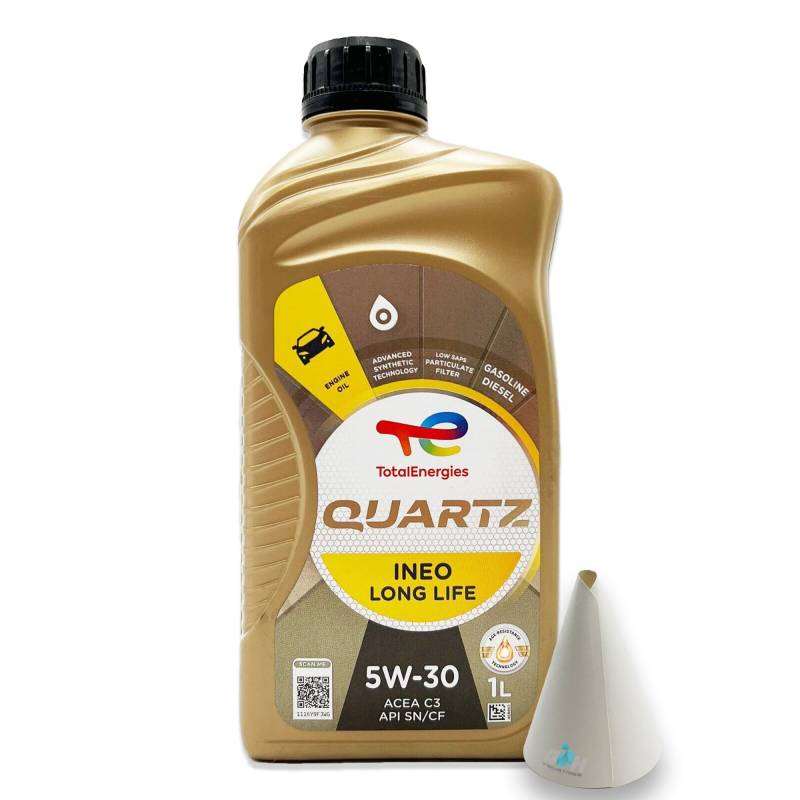 1 L Total Quartz Ineo Longlife 5W-30 | passend für | VW 504 00 | VW507 00 | MB 229.51 | BMW LONGLIFE-04 | PORSCHE C30 | 1 Liter | Motoröl | Motorenöl | mit Trichter von SGplusMH