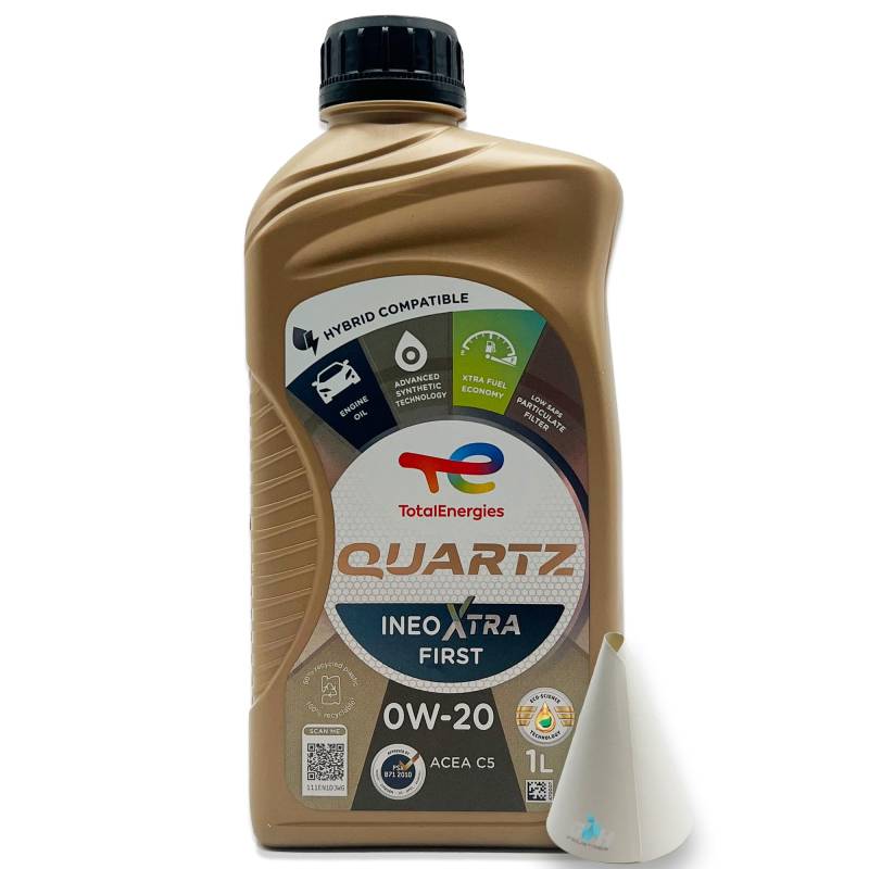 1 L Total Quartz Ineo Xtra First 0W-20 | Kompatibel mit Opel/Vauxhall OV 040 1547 - A20 | PSA B71 2010 | 1 Liter | Motoröl | Motorenöl | mit Trichter | weitere Empfehlungen siehe Artikelbeschreibung von SGplusMH