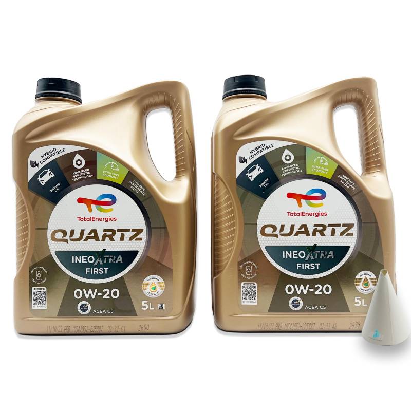 10 L Total Quartz Ineo Xtra First 0W-20 | kompatibel mit Opel/Vauxhall OV 040 1547 - A20 | PSA B71 2010 | 10 Liter | Motorenöl | mit Trichter | weitere Empfehlungen siehe Artikelbeschreibung von SGplusMH