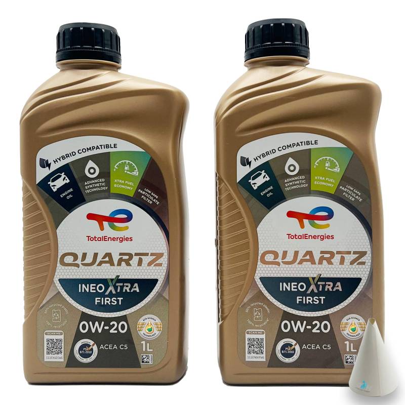 2 L Total Quartz Ineo Xtra First 0W-20 | kompatibel mit Opel/Vauxhall OV 040 1547 - A20 | PSA B71 2010 | 2 Liter | Motoröl | Motorenöl | mit Trichter | weitere Empfehlungen siehe Artikelbeschreibung von SGplusMH