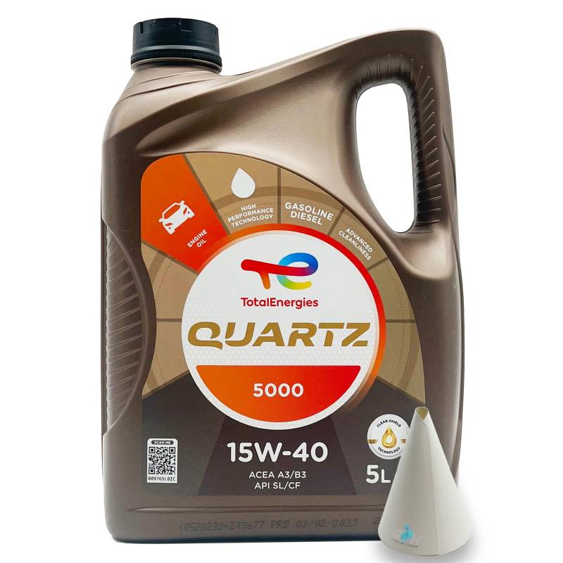 5 L Total Quartz 5000 15W-40 | passend für | MB 229.1 | PSA B712295 | VW501.01 / VW 505.00 | 5 Liter | 15W40 | Motoröl | Motorenöl | mit Trichter | weitere Empfehlungen siehe Artikelbeschreibung von SGplusMH