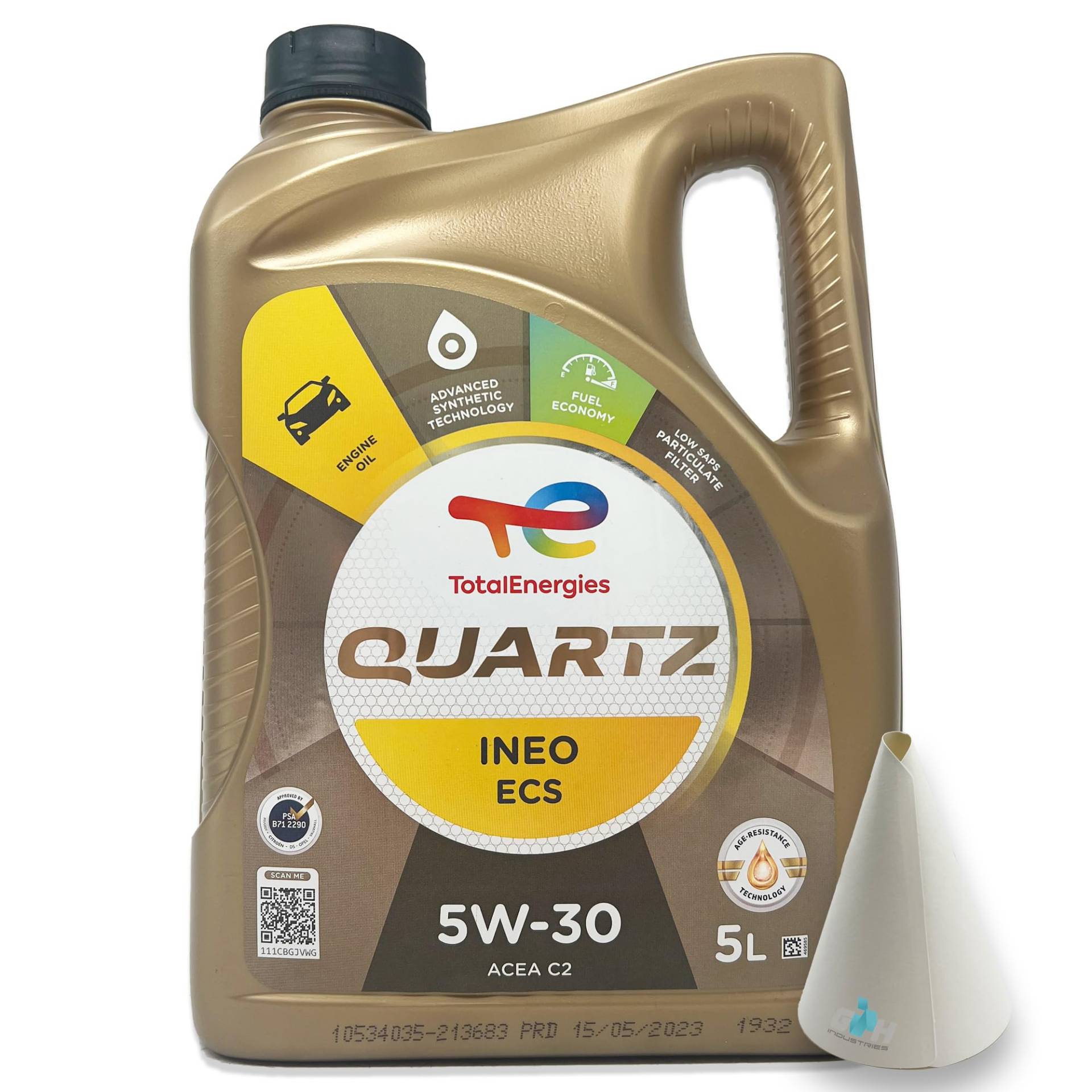 5 L Total Quartz Ineo ECS 5W-30 | passend für | PSA B71 2290 | 5 Liter | Motoröl | Motorenöl | mit Trichter | weitere Empfehlungen siehe Artikelbeschreibung von SGplusMH