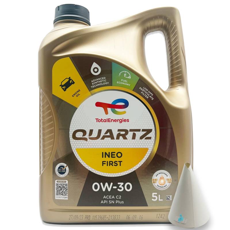 5 L Total Quartz Ineo First 0W-30 | passend für | PSA B71 2312 | PSA B71 2302 | 5 Liter | Motoröl | Motorenöl | mit Trichter | weitere Empfehlungen siehe Artikelbeschreibung von SGplusMH