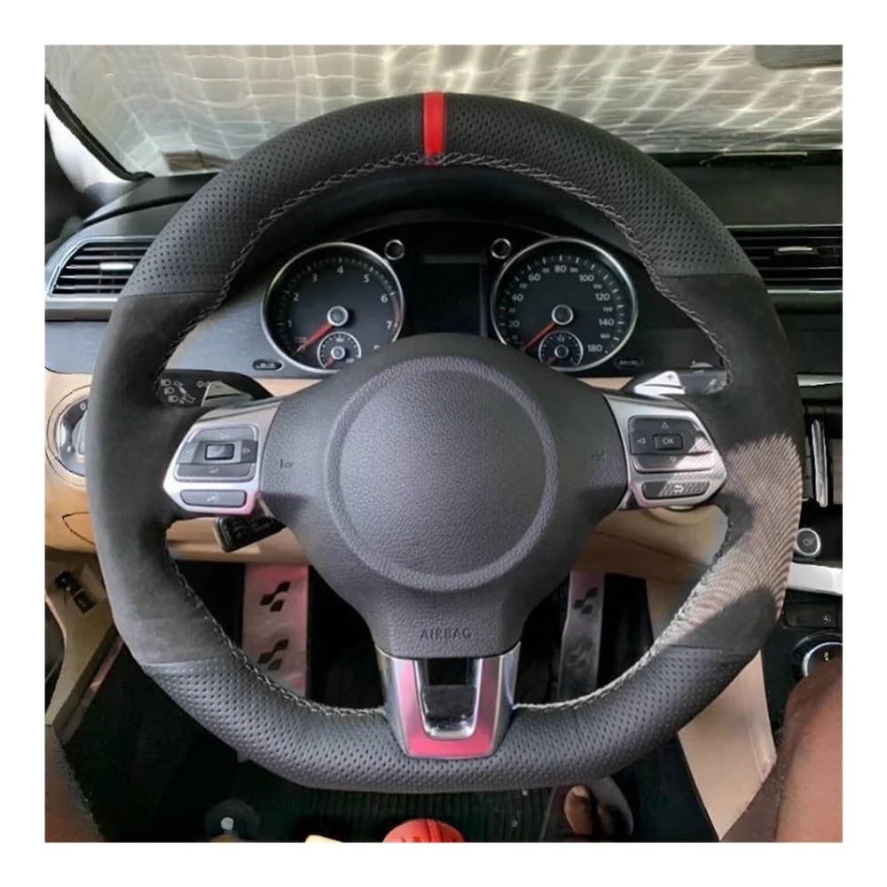 Lenkradbezug DIY Auto Lenkrad Abdeckung Blac PU Für Golf 6 GTI MK6 Für Polo GTI Für Passat von SHANSHAN