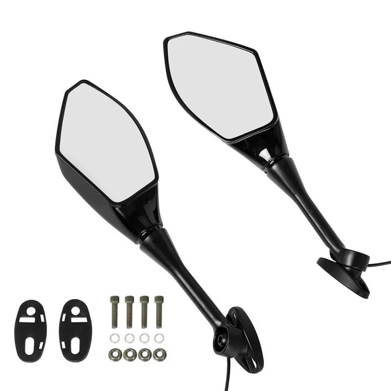 Motorrad Seitenspiegel 2PCS Motorrad Lenker Halterung Rearview Außenspiegel Mit Blinker Pfeil Für Für K&awasaki Für S&uzuki von SHANSHAN